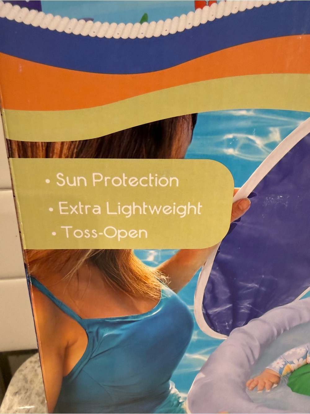 ❤️Kids Blue & Green Inflatable Splash Pool with Sun Canopy - Picture 6 of 6